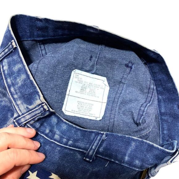 Vintage US Navy Navdungaree Denim Shorts With The American Flag Size - Picture 3 of 4